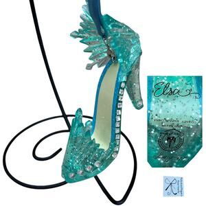 Disney Parks Artist Signed Frozen Elsa Gem Glitter Heel Ornament
